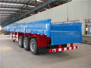 14T 3 Axle Flatbed Semi Trailer / cargo container trailer with side wall supplier